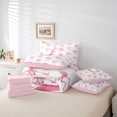 thumbnail image 6 of Manfei Girly Pink Bowknot Design 7-Piece Twin Bedding Sets,Dreamy Princess Style Letter G Alphabet Initial Bedding Comforter Set,Pink Reversible, 6 of 7