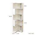 thumbnail image 3 of 5 Tier Corner Bookshelf with LED Lights, 69" Tall Bookcase Display Rack Plant Stand with Baffle for Living Room Home Office, White, 3 of 7