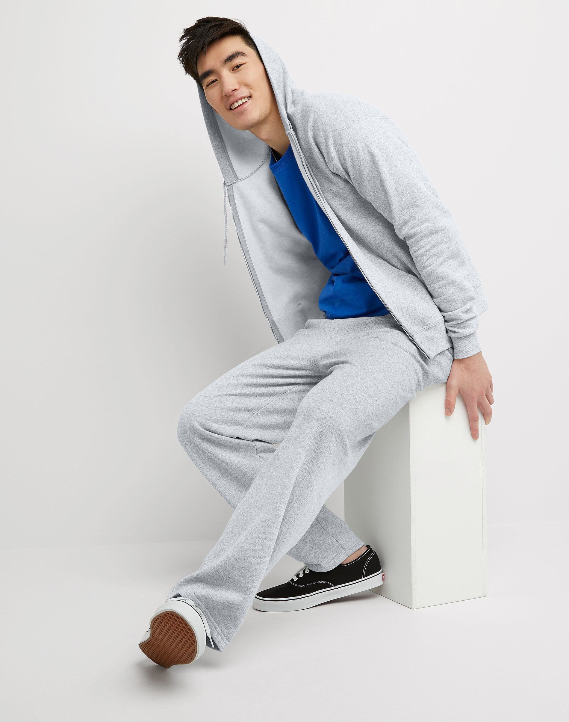 Hanes Men's EcoSmart Full Zip Fleece Hoodie Sweatshirt photo 4