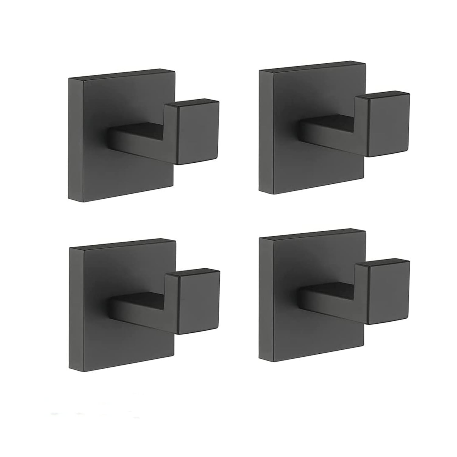 NIERBO 4 Piece Stainless Steel Matt Black Wall Hooks Towel Hooks Towel