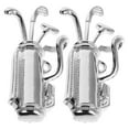 thumbnail image 1 of Golf Club Shaped Brooch Pin with Zircon Stones for Suits and Backpacks Silver 2pcs, 1 of 9