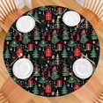 thumbnail image 2 of Dark Christmas Tree and Gift Pattern Round Fitted Tablecloth with Elastic Edge,Dining Table Cover Waterproof,Outdoor Round Tablecloth for Camping,Dining,Indoor and Outdoor, 2 of 7