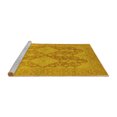 thumbnail image 2 of Ahgly Company Machine Washable Indoor Square Oriental Yellow Industrial Area Rugs, 8' Square, 2 of 4