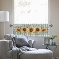 thumbnail image 4 of Summer Fall Sunflower Eucalyptus Leaves Kitchen Curtains Valance 54x18, Buffalo Plaid Check Short Window Topper Rod Pocket, Seasonal Spring Farmhouse Home Living Room Bedroom Bathroom Decor, 4 of 6