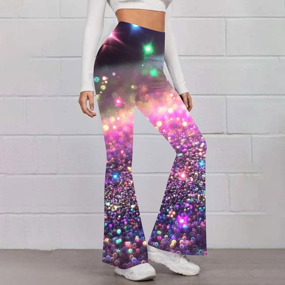 Pants for Women Flared Pants Solid Color Tight Fitting Hip Shaping Yoga Pants