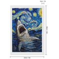 thumbnail image 2 of Diamond Art Kits for Adults, Vintage Starry Sky SharkDiamond Painting Kits for Beginners, Frameless Round 5D Full Drill Diamonds Art Gem Art Crafts Home Decor Gifts, 2 of 8