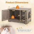 thumbnail image 3 of Costway Cat Litter Box Enclosure Furniture with Double Doors Divider Side Entry for Cats Gray, 3 of 10