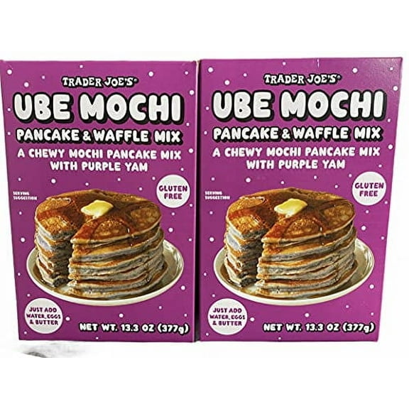 Trader Joe's Ube Mochi Pancake & Waffle Mix, 13.3 oz (Pack of 2)