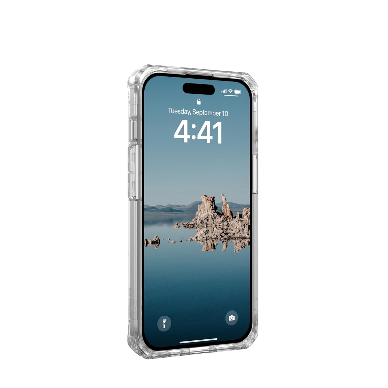 UAG iPhone 15 Case 6.1" Plyo Ice/White Built-in Magnet Compatible with MagSafe Charging Rugged Anti-Yellowing Transparent Clear Dropproof Protective Cover by URBAN ARMOR GEAR