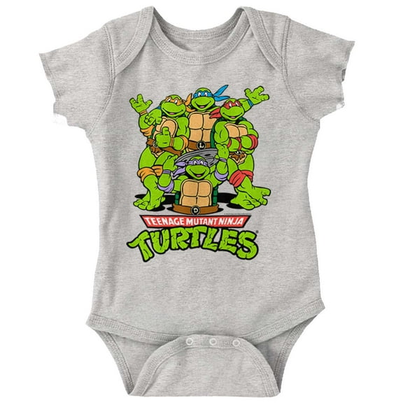 Teenage Mutant Ninja Turtle Gang Romper Boys or Girls Infant Baby Brisco Brands NB