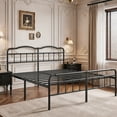 thumbnail image 2 of Apextella 18 in California King Metal Platform Bed Frame with Vintage Wavy Headboard, No Box Spring Needed, Underbed Storage, 2 of 9