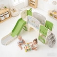thumbnail image 3 of Shengchao Trade 11 in 1 Toddler Slide, Kids Slide for Toddler Age 1-3 with Basketball Hoop, Kids Slide Playset Structure, Toy Storage Organizer for Toddlers, Kids Climbers Playground,Green, 3 of 13