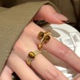 thumbnail image 4 of Anillo de oro con piedra ojo de tigre natural y banda ajustable para, 4 of 7