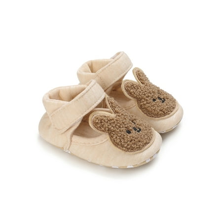 

brilliantme Infant Baby Boys Girls Breathable Shoes for Spring Autumn Cartoon Bear Rabbit Shape Non Slip Sole Shoes Apricot Rabbit 6 9 Months
