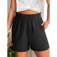 thumbnail image 6 of ANRABESS Shorts for Women,Dressy Casual Elastic High Waisted Shorts, Comfy Breathable Lightweight Short,Summer Shorts for Beach,Travel & Vacation Black Small, 6 of 10