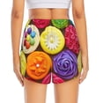 thumbnail image 2 of Lsque Brightly Colored Cupcakes Printed Women's Running Shorts with Liner Pockets,Elastic Quick Dry Workout Athletic Gym Yoga Shorts,Womens High Waist Shorts-Small, 2 of 9