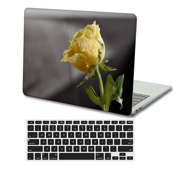 KSK KAISHEK Protective Case Hard Cover Only for MacBook Air 13" 2017 - 2014 2013 2012 2011 2010 A1466 & A1369 + Black Keyboard Cover, Flower 0193