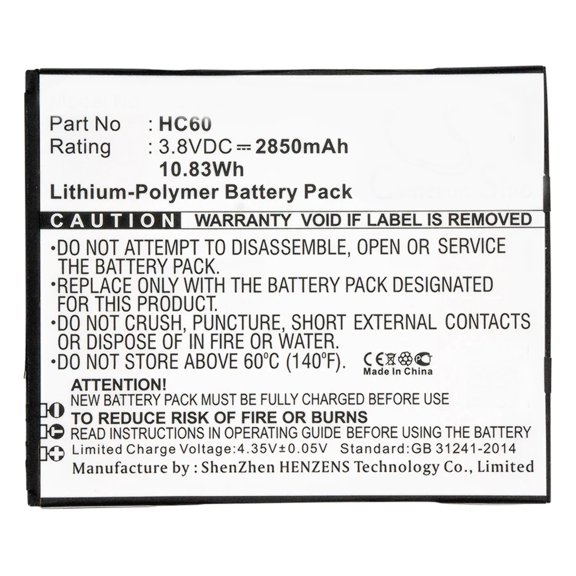Batteries N Accessories BNA-WB-P3469 Cell Phone Battery - Li-Pol, 3.8V, 2850 mAh, Ultra High Capacity Battery - Replacement for Motorola HC60 Battery