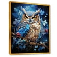 thumbnail image 2 of Designart "Moonlight Realm Of Blue Owls I" Animals Owl Floater Framed Wall Art Living Room, 2 of 5