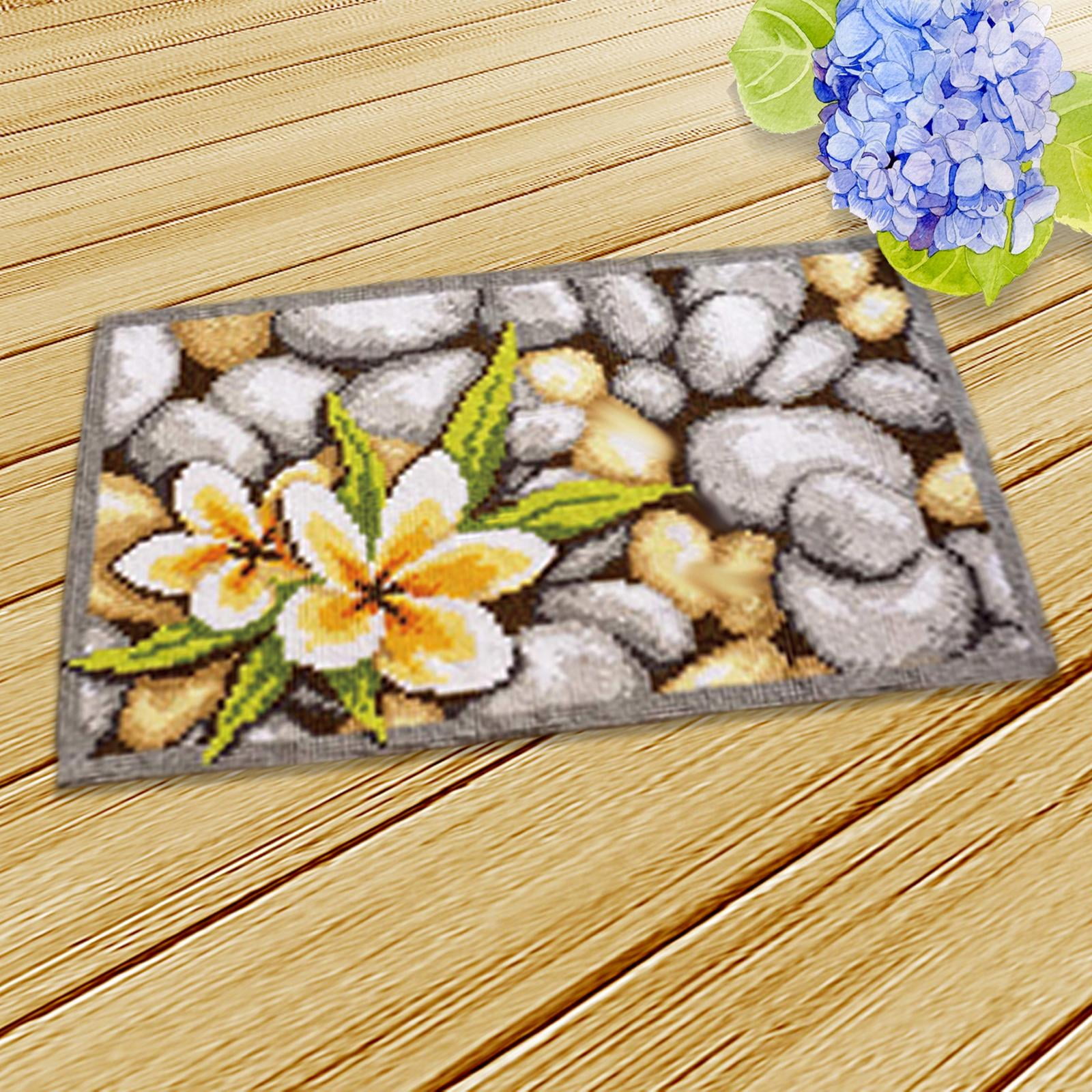 Flower Latch Hooking Rug Kits Carpet Embroidery Pattern Making Cushion Latch Hook Kits for