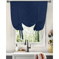 thumbnail image 3 of Navy Blue Rhombus Plaid Tie Up Curtains for Kitchen Bathroom Bedroom Windows 45 Inch Length, Classic Modern Geometric Abstract Art Balloon Drape Curtains Shade Rod Pocket Curtain Panel, 42"x45", 3 of 7