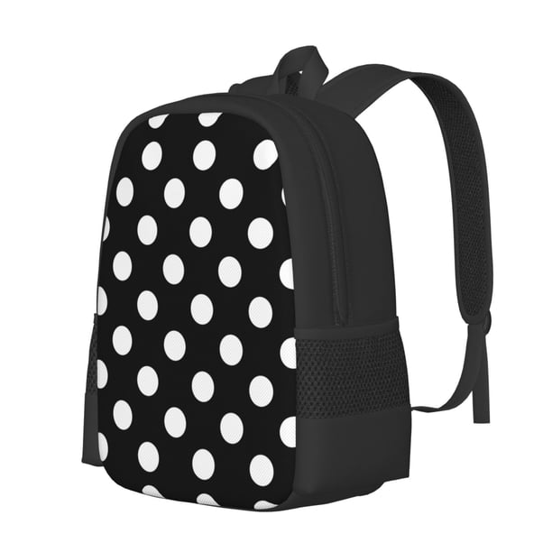 Fotbe Black and White Polka Dot Mochila para Hombre y Mujer - Tela Oxford 600D Resistente - Mochila Impermeable de Gran Capacidad para Escuela, Viajes y Senderismo
