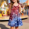 thumbnail image 2 of CAUYDY Toddler Girl Dresses 1T-6T Kid Girls 4th of July Straps Dress Baby American Flag Stars Striped Sundress Children Independence Day Outfits (Sizes 2-3 Years,Watermelon Red), 2 of 5