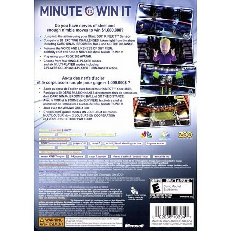 Fans of Guy Fieri: Minute to Win It Kinect Game for Xbox 360