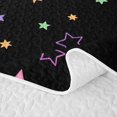 thumbnail image 5 of Manfei Dreamy Colorful Stars Quilt Full,Kawaii Cartoon Theme Full Bedspread Sets,Black,Black Reversible,3-Piece,1 Coverlet and 2 Pillowcases, 5 of 7