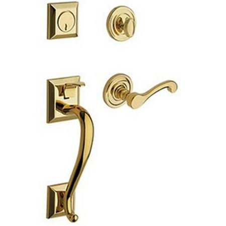 Madison Hardware - Baldwin 85320.003.LENT Madison Sectional Trim Left Hand Handleset with Classic Lever, Lifetime Polished Brass
