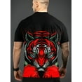 thumbnail image 4 of Men's 3D Tiger Print Cool Summer Casual T-Shirt - Comfortable Crew Neck Short Sleeve, Suitable for Daily and Vacation Wear, 4 of 6