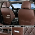thumbnail image 4 of Coverado Front and Back Car Seat Covers Full Set, Waterproof Faux Leather Seat Protectors, Auto Interior Accessories Universal Fit Most Cars SUVs Pickup Trucks, Coffee, 4 of 11