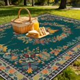 thumbnail image 3 of KOPOEELK 6x9 Area Rugs for Living Room, Dark Green Butterfly Print Washable Rug, Stain Resistant Non Slip Low Pile Carpet for Bedroom, Dining Room and Home Decor, 3 of 6