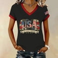 thumbnail image 2 of Womens Tops 250Th Anniversary Print V Neck T Shirt 250Th Anniversary Tshirt Patriotic Tee on Sale, 2 of 6