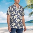 thumbnail image 3 of Fotbe Lilies Flowers Camisa Hawaiana para Hombre Unisex – Camisa Casual de Verano con Botones de Manga Corta de Algodón y Lino,Large, 3 of 7