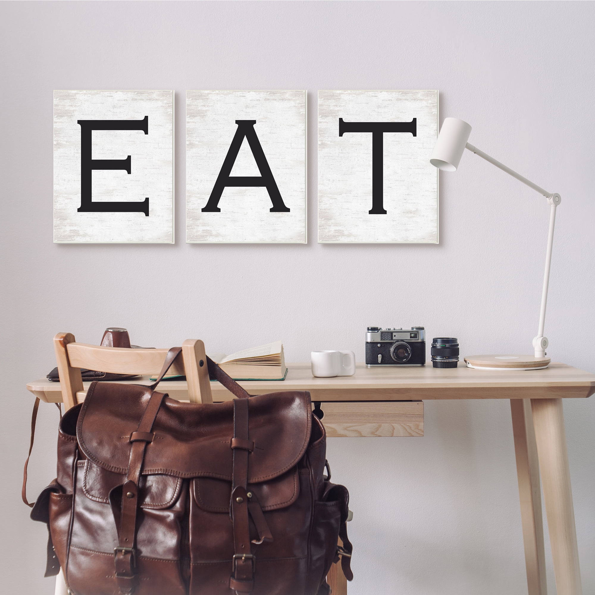 Stupell Indtries Eat Phrase Traditional Typography Minimal Farmhoe Kitchen,13 x 19,Design by Lettered and Lined