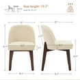 thumbnail image 3 of Zesthouse Wooden Dining Chairs Set of 2, Upholstered Linen Fabric Dining Room Chairs, Mid Century Modern Kitchen Chair with Curved Backrest, Walnut Tone Wood Legs, Beige, 3 of 10