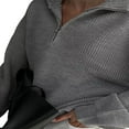 thumbnail image 3 of Women‘s Oversize Knit Pullover Long Sleeve Lapel Half Zip Sweater Fall Winter Streetwear, 3 of 4
