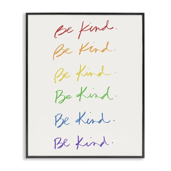 Stupell Industries Eclectic Rainbow Be Kind Black Framed Giclee Art, 11 x 14, by SD Graphics Studio
