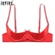 thumbnail image 2 of Lencería de mujer Sujetador push up con tirantes finos Sujetador de satén de media copa con aros Pezones expuestos Pecho abierto Bralette Ropa interior, 2 of 5