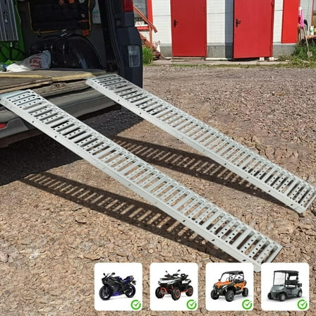 Garvee 1000 lbs Steel Loading Ramps – 72" x 9" Truck Ramps for ATV, Motorcycles, Lawn Mowers, and Pickup Trucks