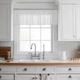 thumbnail image 5 of White Burlap Texture Sheer Curtains Valances for Windows Farmhouse Vintage White Chiffon Kitchen Valances for Cafe, Rod Pocket Voile Window Treatments Curtains for Living Room Bedroom, 42"x12", 5 of 9