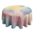thumbnail image 4 of Pastel Cloud Starry Sky Round Tablecloth 60"x60",Wrinkle Wipeable Table Cloth for Kitchen Dining Room Picnic Patio Party, 4 of 6