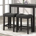thumbnail image 3 of Roundhill Furniture Sora Button Tufted Counter Height Saddle Stool, Set of 2, Gray, Wood, 24"H, 3 of 6