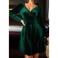 thumbnail image 3 of Robe en Velours pour Femmes, Robe de Soirée Élégante, Robe cocktail à Manches Longues, Robe d'Hiver, 3 of 6