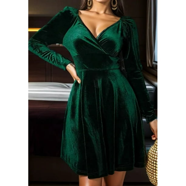 Vestido de terciopelo para mujer, elegante vestido de noche