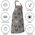 thumbnail image 5 of Goofa Rooster Printed Waterproof Apron 33" Chef Aprons for Men Heavy Duty Chemical Work Apron Adjustable Bib Apron, 5 of 9