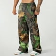 thumbnail image 4 of Havenx Sweatpants for Men Camo Graphic Print Sweatpants Wide Leg Elastic Waist Wear with Pockets Workout Athletic Joggers Soft Lounge Open Bottom Clothing,Multicolor L, 4 of 5