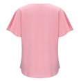 thumbnail image 6 of Summer Tops for Women V Neck Flare Short Sleeve Chiffon Shirts Solid Color Casual Lightweight Summer Tee Blouse, 6 of 9