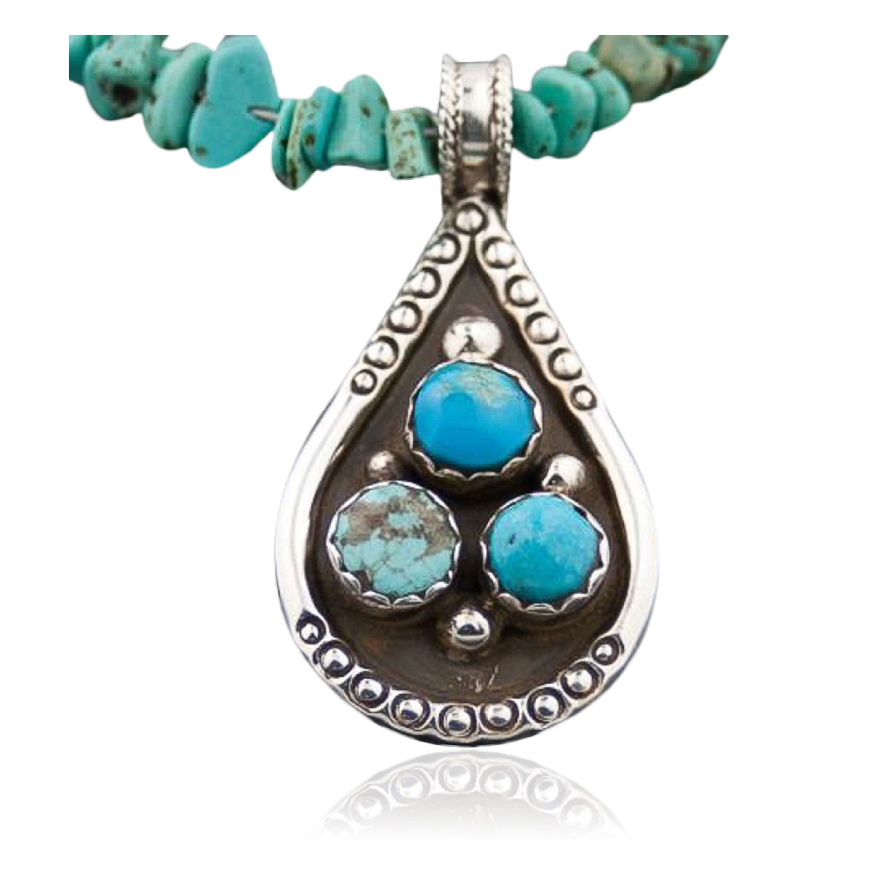 Bridal Shower Gift 925 Sterling Silver Pendant Handmade Boho & Hippie Jewelry Copper Arizona Turquoise Pendant Gorgeous Gemstone Pendant